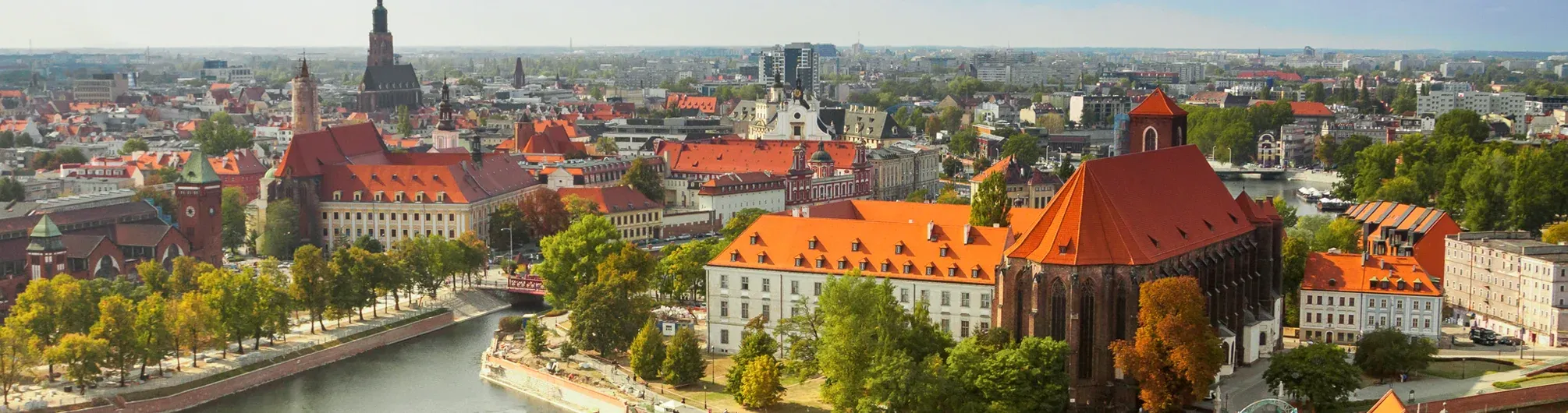 Panoramic view of Wroclaw, Poland.