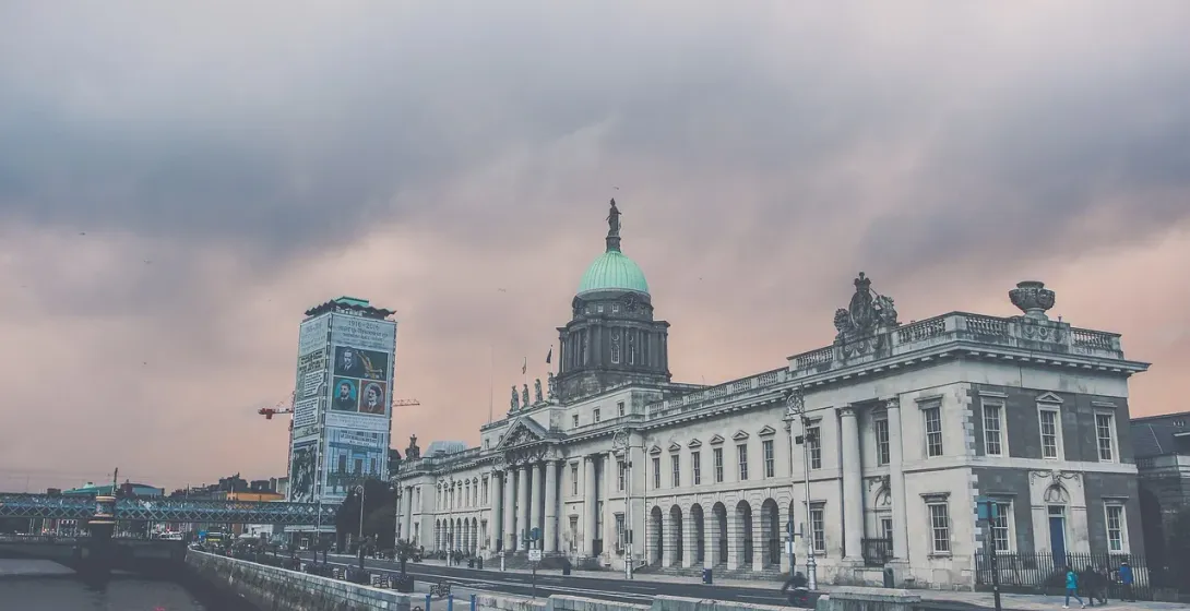 The iconic Custom House in Dublin, Ireland, a stunning architectural landmark.
