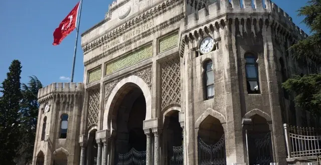 The grand Istanbul University main gate in Istanbul, Turkey.