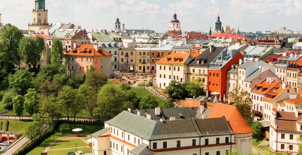 Panoramic view of Lublin Old Town, Poland.