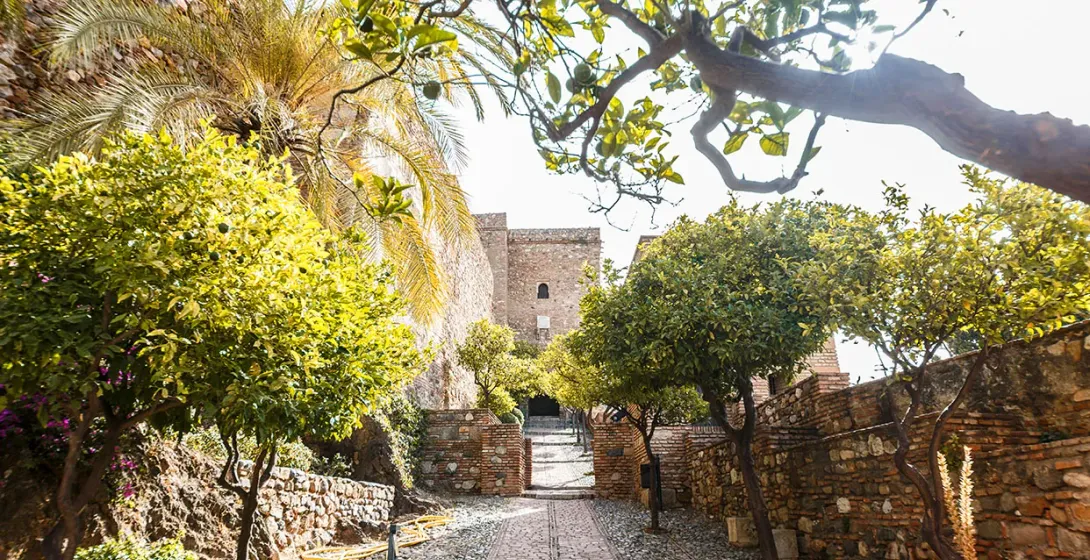 Pathway to Gibralfaro Castle in Málaga, Spain.