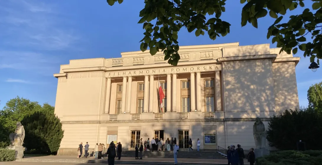 The majestic Filharmonia Pomorska in Gdańsk, Poland, awaits concertgoers.