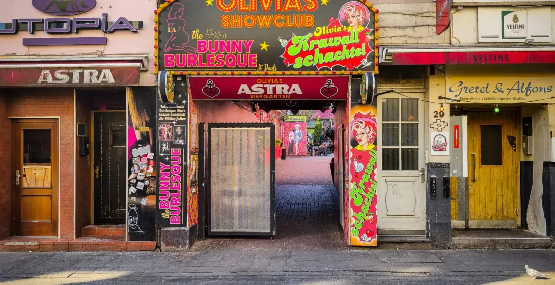 Entrance to Olivia's Showclub in Hamburg's St. Pauli district.