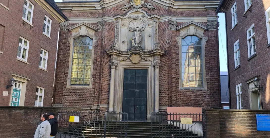 St. Catherine's Church in Hamburg, Germany, a beautiful Baroque-style building.