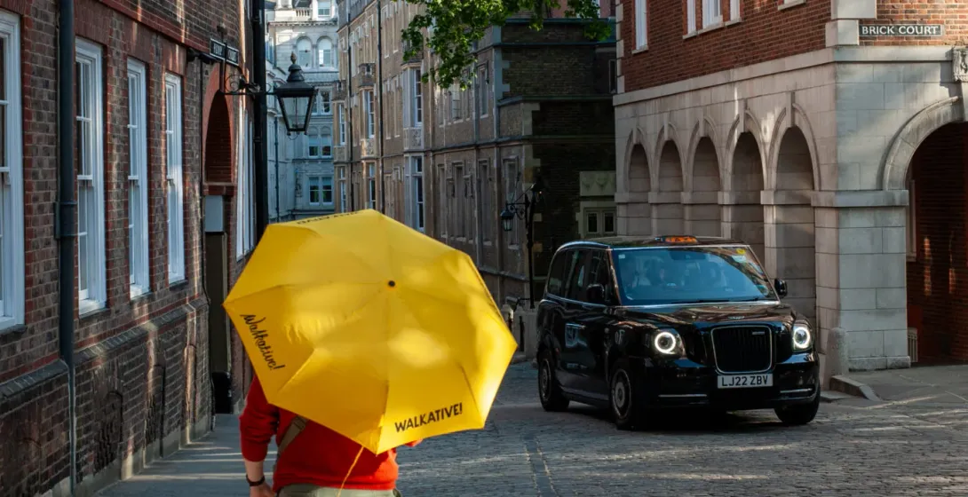 A guided walking tour in London, England.