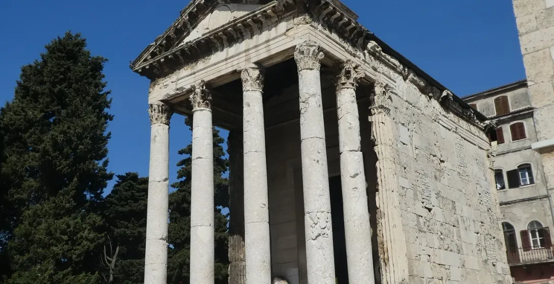 The well-preserved Temple of Augustus in Pula, Croatia.