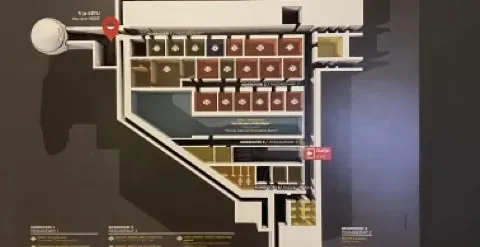 Map of the Objekti Shtylla nuclear bunker in Tirana, Albania.