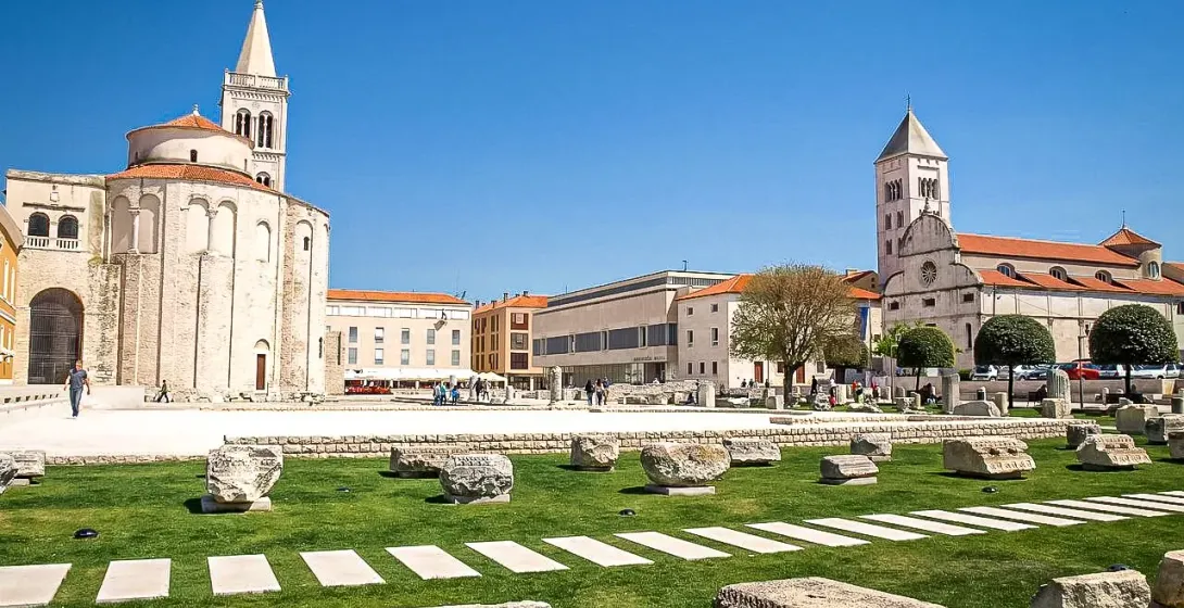 Explore the ancient Roman Forum in Zadar, Croatia.
