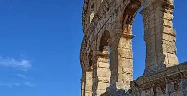 Roman amphitheater in Pula, Croatia.