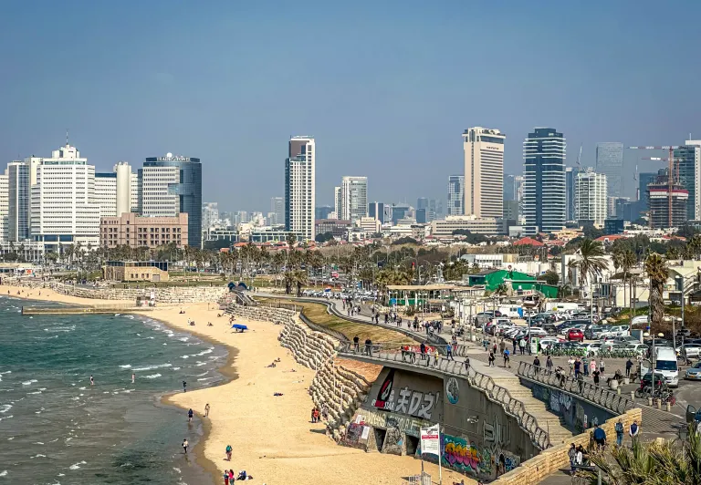 Tel Aviv's stunning beach and skyline.