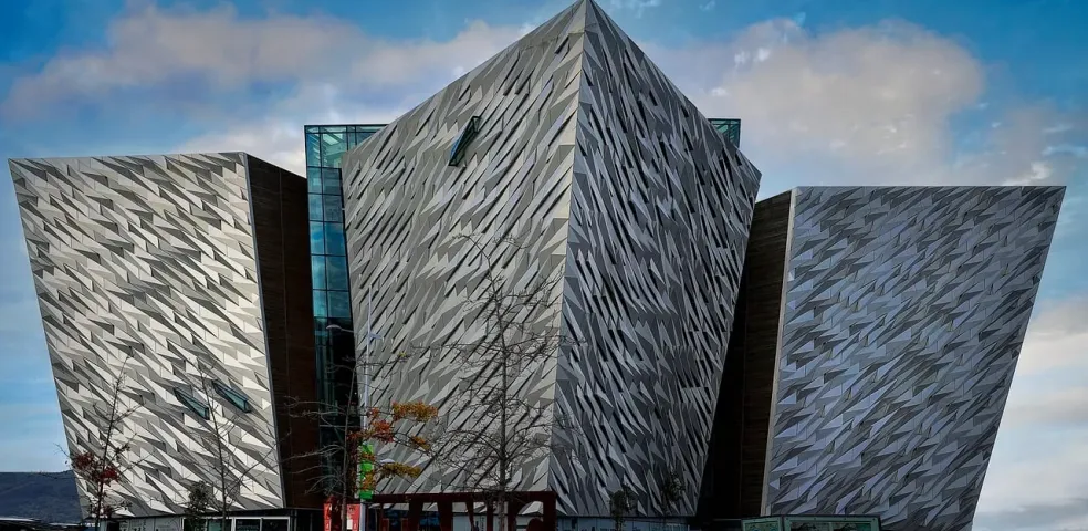 The iconic Titanic Belfast museum in Belfast, Northern Ireland.