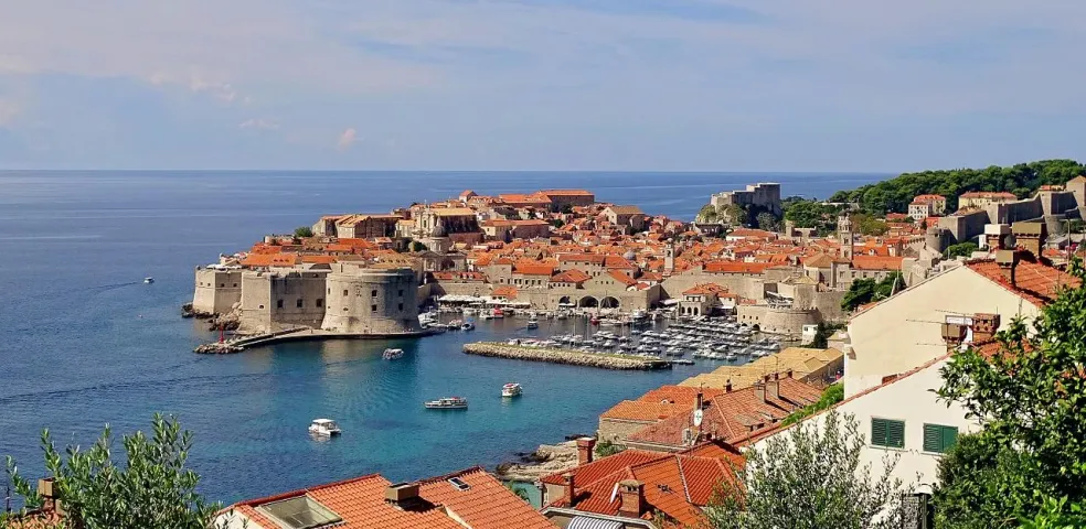 Aerial view of Dubrovnik Old Town, Croatia.
