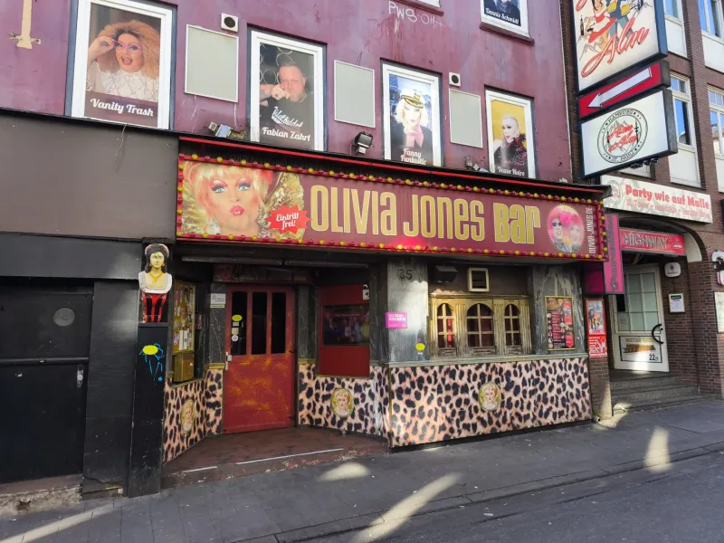 Olivia Jones Bar in Hamburg's St. Pauli district, a vibrant nightlife destination.