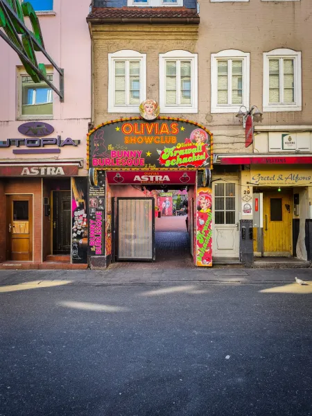 Entrance to Olivia's Showclub in Hamburg's St. Pauli district.