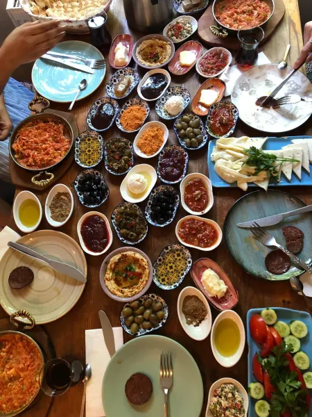A delicious Turkish breakfast spread, perfect for a culinary tour in Istanbul.