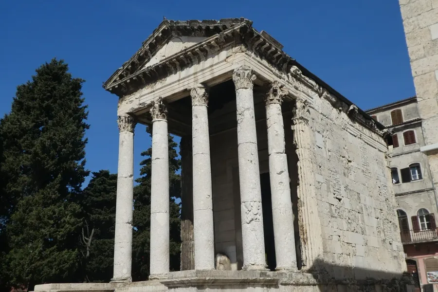 The well-preserved Temple of Augustus in Pula, Croatia.