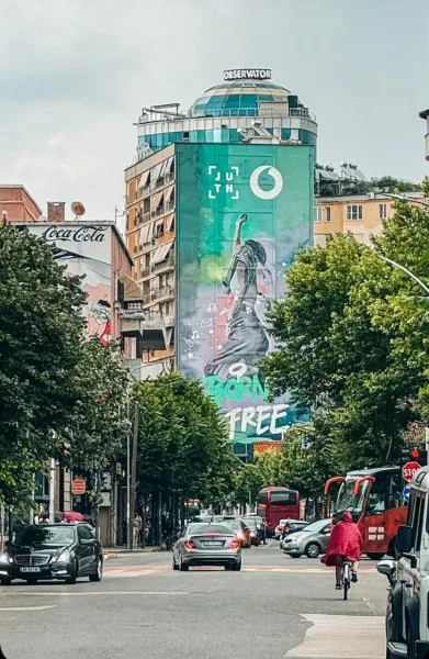 Vibrant street art mural in Tbilisi, Georgia.