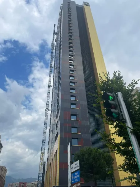 The modern Tirana International Hotel in Tirana, Albania.