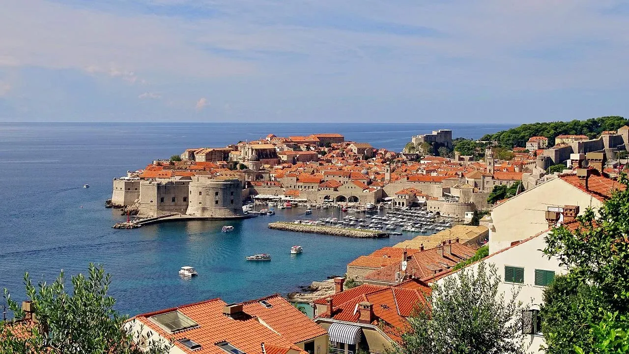 Aerial view of Dubrovnik Old Town, Croatia.
