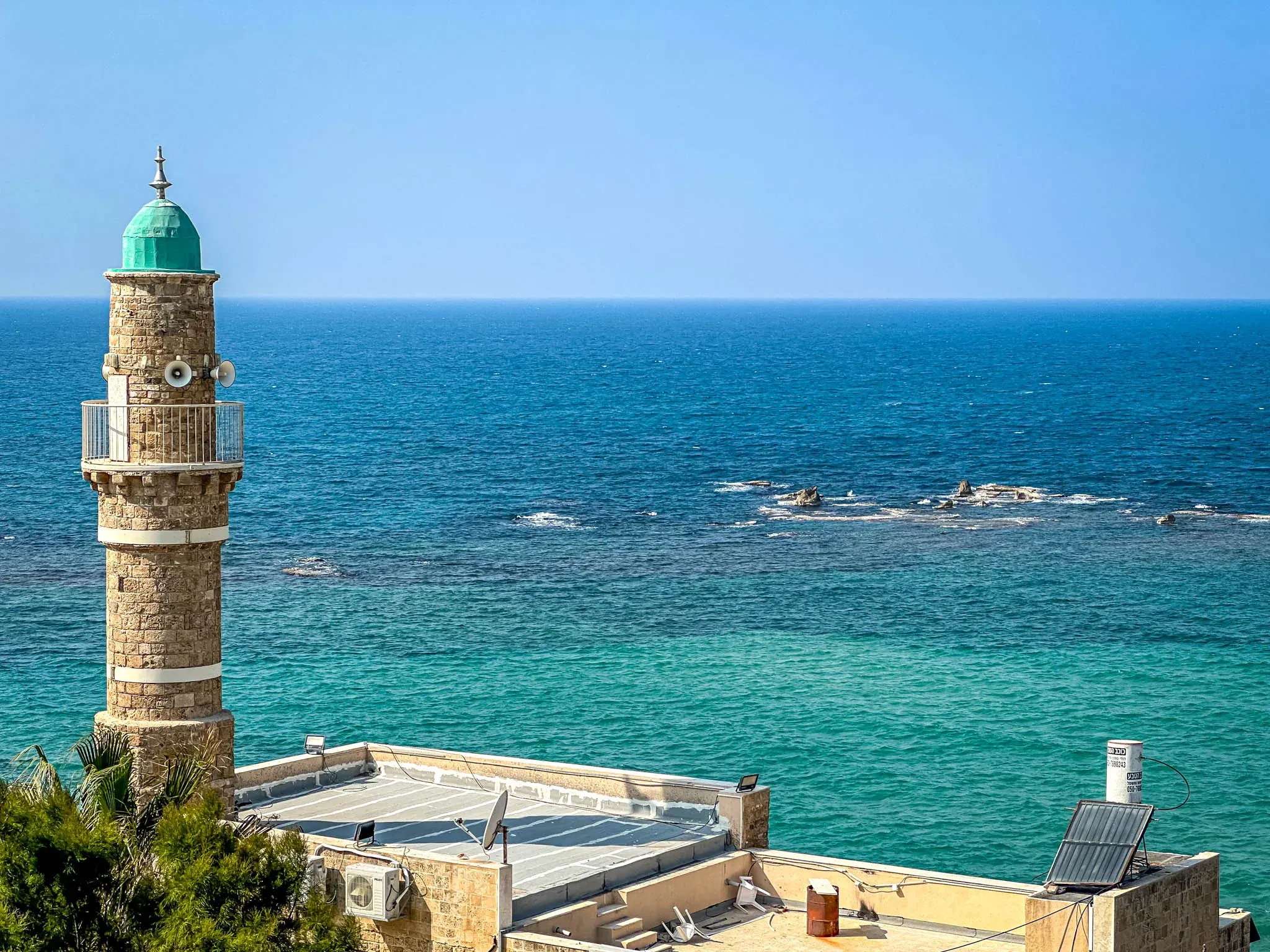 Jaffa's minaret overlooking the Mediterranean Sea.